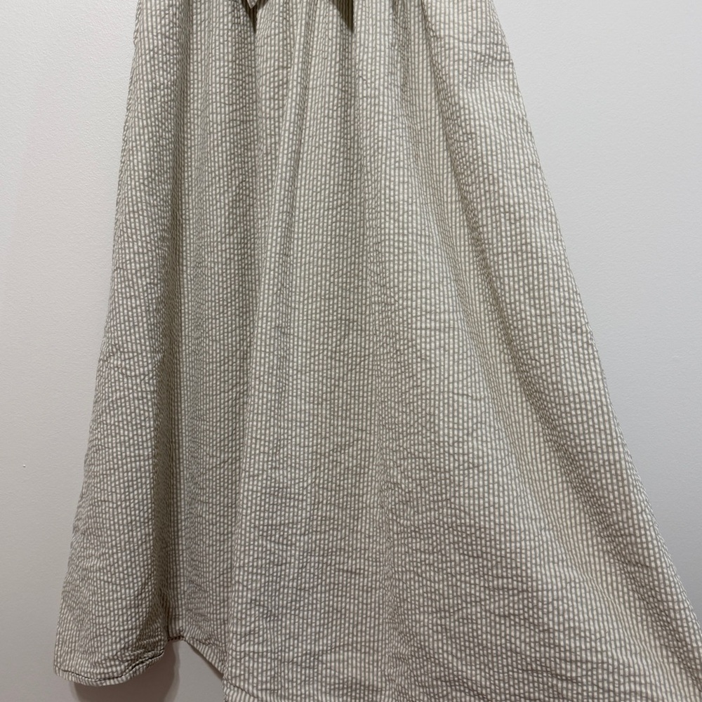 NORALEE BETSY DRESS SIZE SMALL STRIPED SAGE GREEN COTTON COTTAGE CORE MIDI - Picture 5 of 8